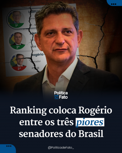 Ranking coloca Rogério entre os três piores senadores do Brasil