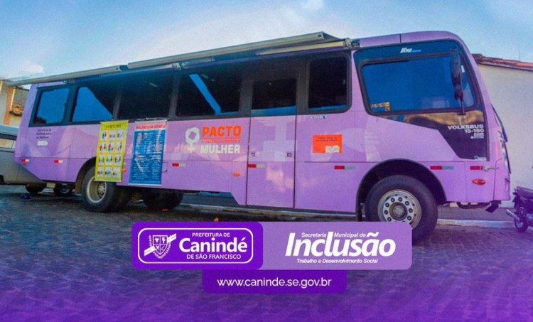 Canindé de São Francisco recebe o Ônibus Lilás para combate à violência contra a mulher