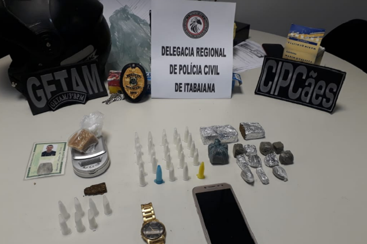 Operação conjunta das Polícias Civil e Militar, em Itabaiana, prende traficante de drogas e apreende adolescente