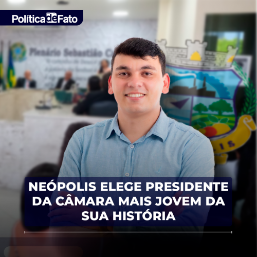 Câmara de Neópolis elege o presidente mais jovem da sua história