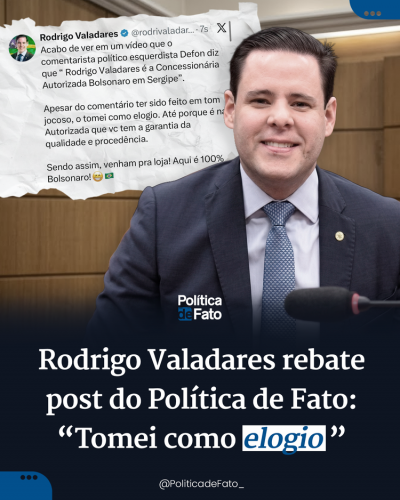 Rodrigo Valadares rebate post do Política de Fato: “Tomei como elogio ”
