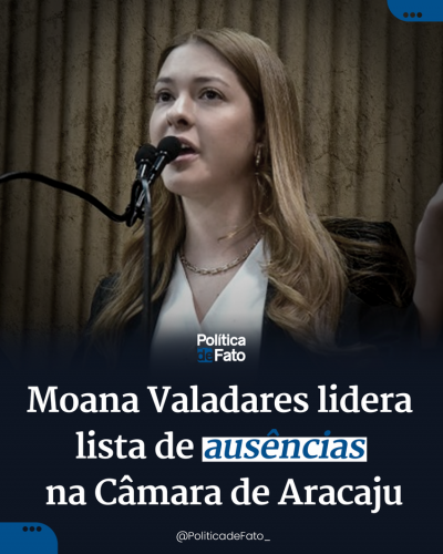 Moana Valadares lidera lista de ausências na Câmara de Aracaju