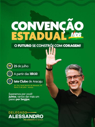 MDB Sergipe realiza convenção partidária neste sábado, 25